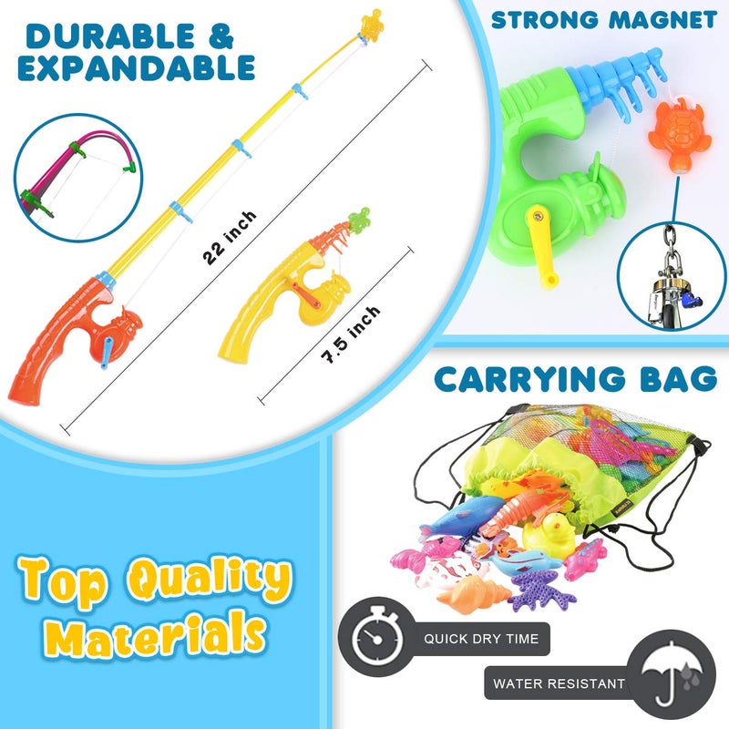 Goody King Magnetic Fishing Game Pool Toys for Kids - Outdoor Indoor Water Table Toys Carnival Party Water Bath Toy for Toddlers 1-3 4 5 6 Years Old 2 Players Gift (Medium) - Image 4